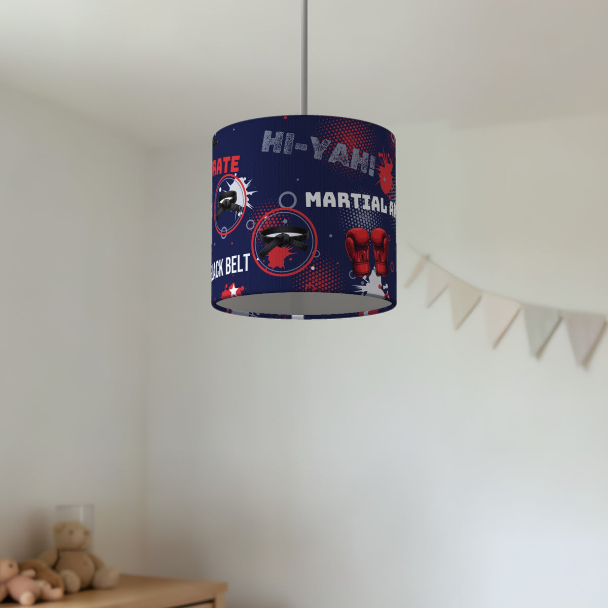 Navy Karate Kid lampshade - 20cm x 18.5cm Ceiling - photo 2