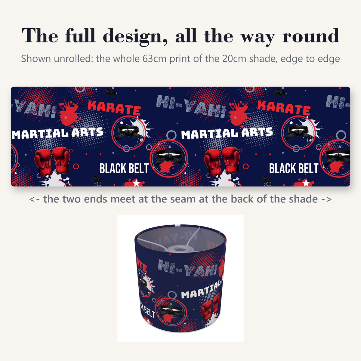 Navy Karate Kid lampshade - 20cm x 18.5cm Ceiling - photo 9
