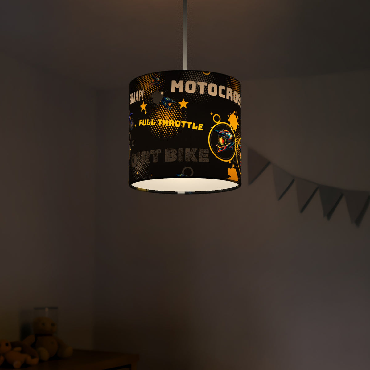 Black Full Throttle lampshade - 20cm x 18.5cm Ceiling - photo 5