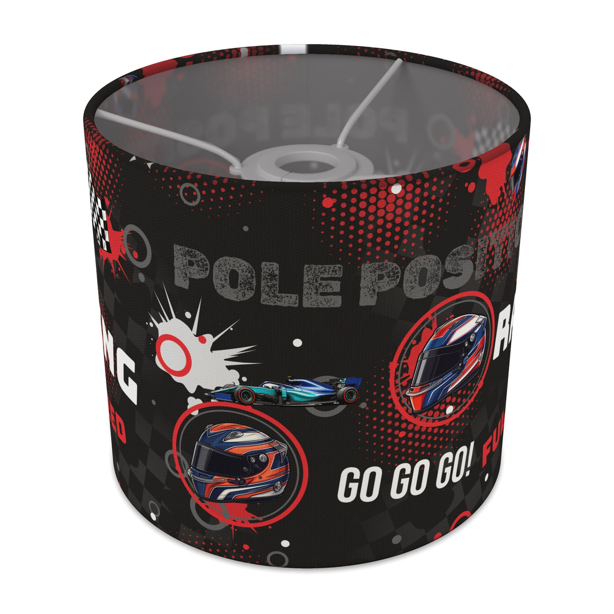 Black And Red Pole lampshade - 20cm x 18.5cm Ceiling - main photo