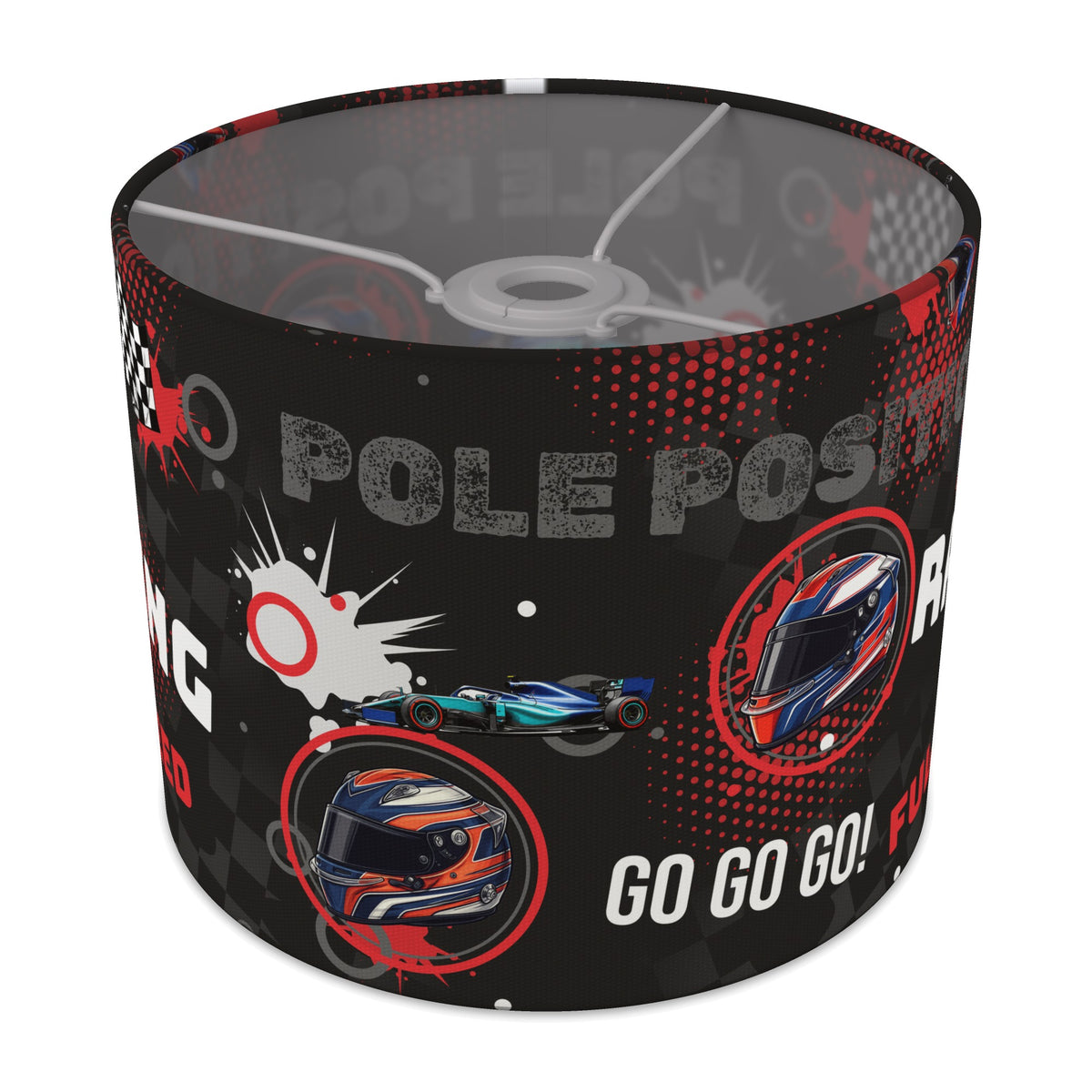 Black And Red Pole lampshade - 25cm x 20cm Ceiling