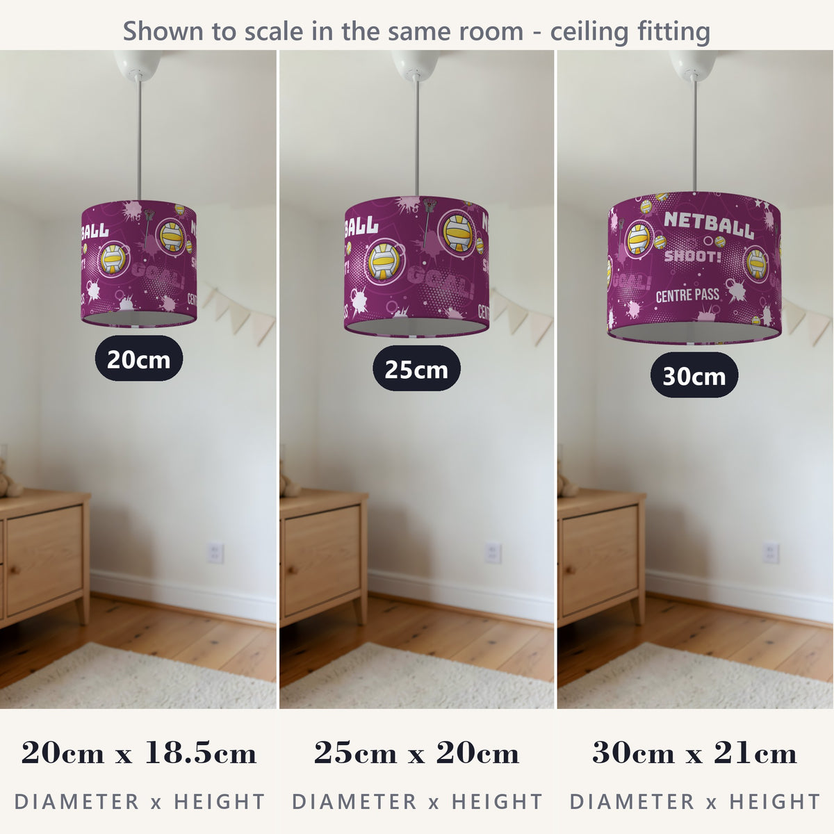 Berry Netball Star lampshade - 20cm x 18.5cm Ceiling - photo 4