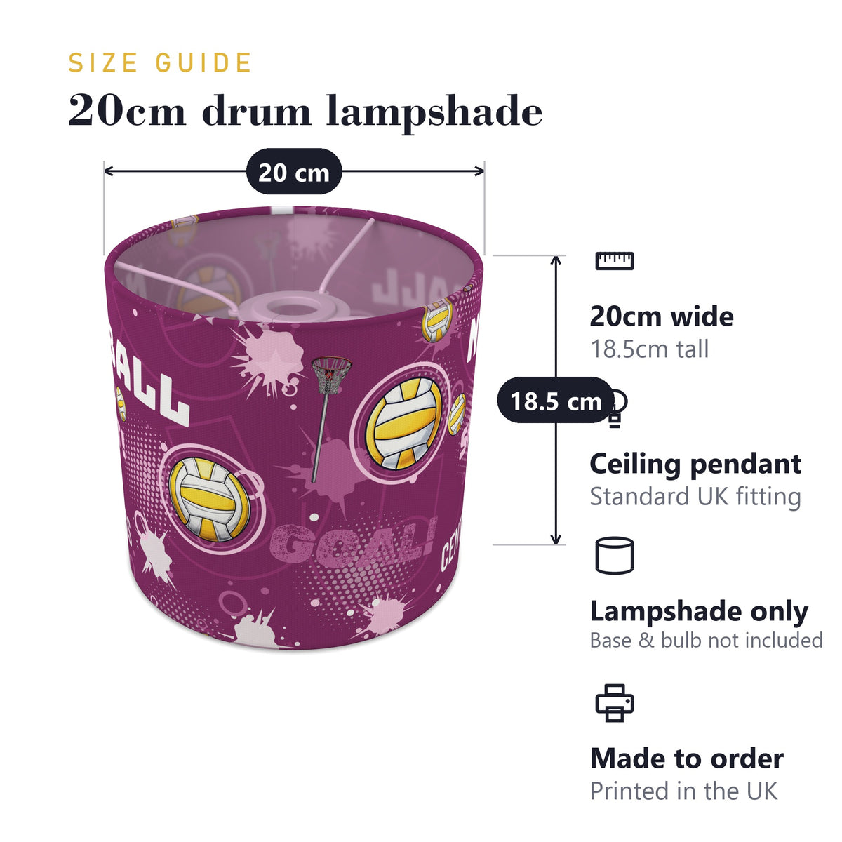 Berry Netball Star lampshade - 20cm x 18.5cm Ceiling - photo 7