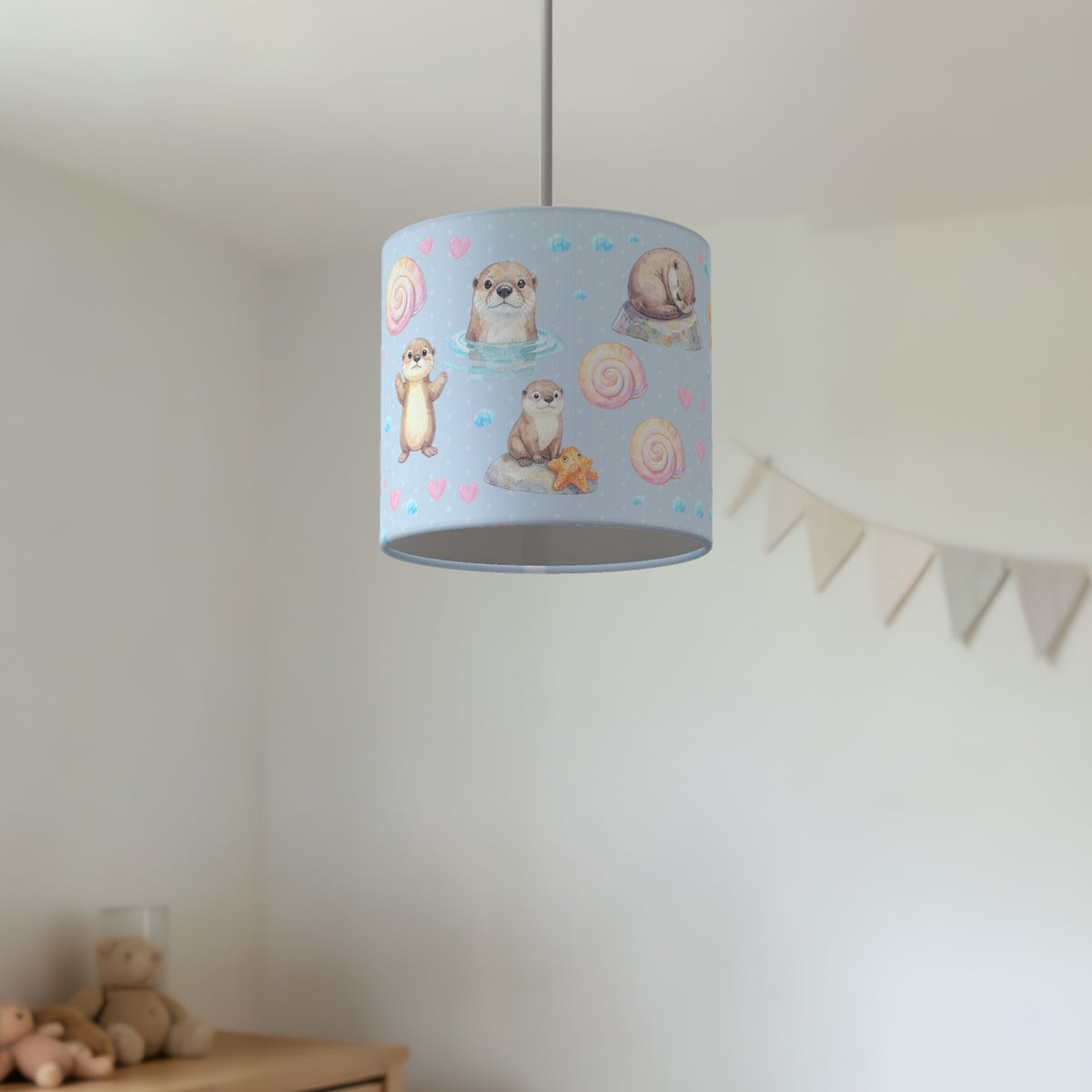 Sky Otter Friends lampshade - 20cm x 18.5cm Ceiling - photo 2