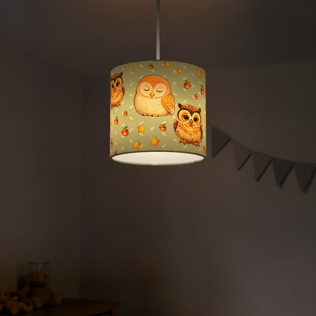 Sage Night Owls lampshade - 20cm x 18.5cm Ceiling - photo 5