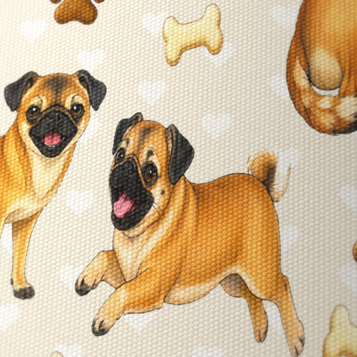 Cream Pug Love lampshade - 20cm x 18.5cm Ceiling - photo 6