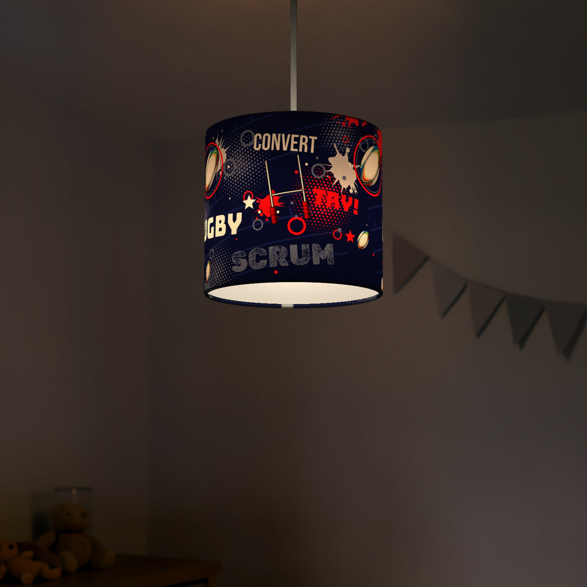 Navy Rugby Crazy lampshade - 20cm x 18.5cm Ceiling - photo 5
