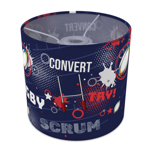 Navy Rugby Crazy lampshade - 20cm x 18.5cm Ceiling - main photo