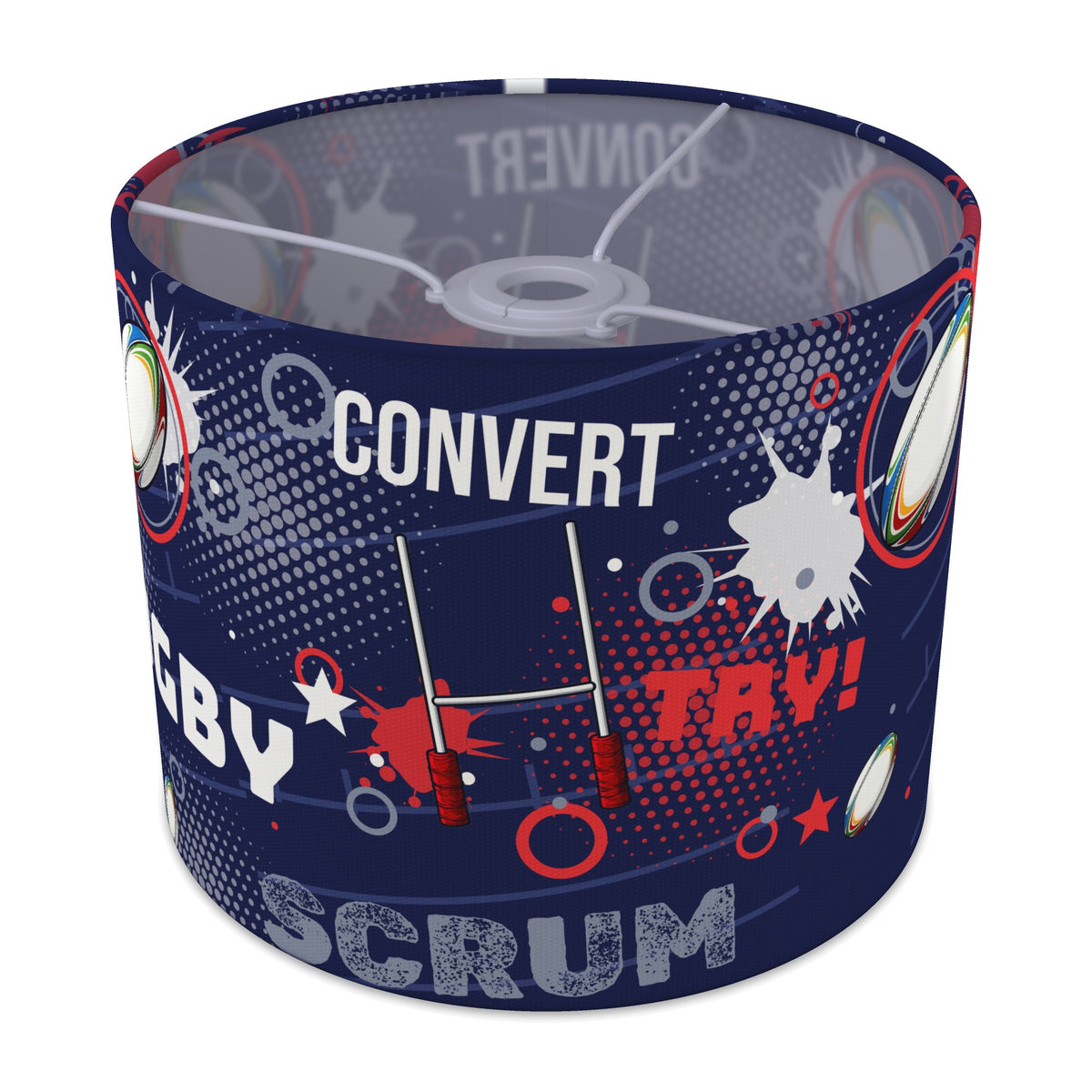 Navy Rugby Crazy lampshade - 25cm x 20cm Ceiling