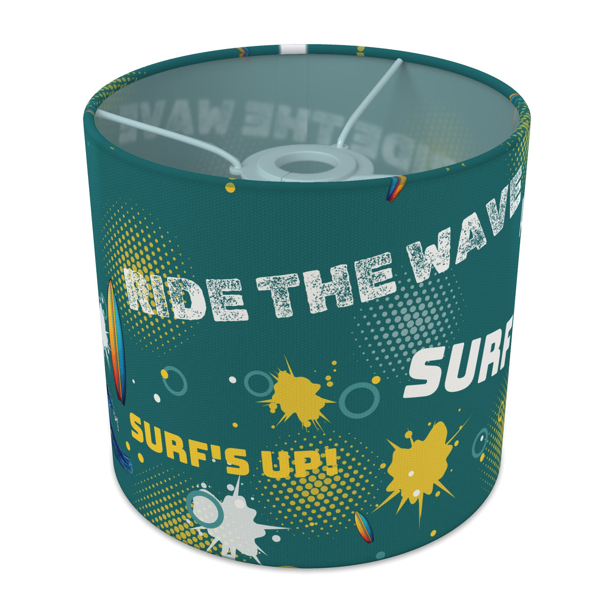 Teal Surf's Up lampshade - 20cm x 18.5cm Ceiling - main photo