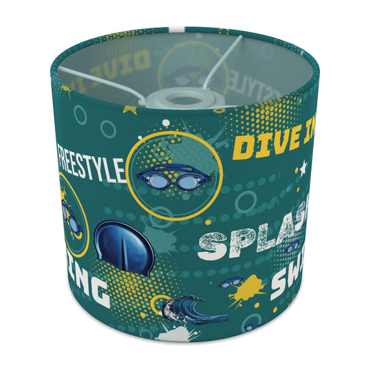 Teal Splash Swimming lampshade - 20cm x 18.5cm Ceiling - main photo