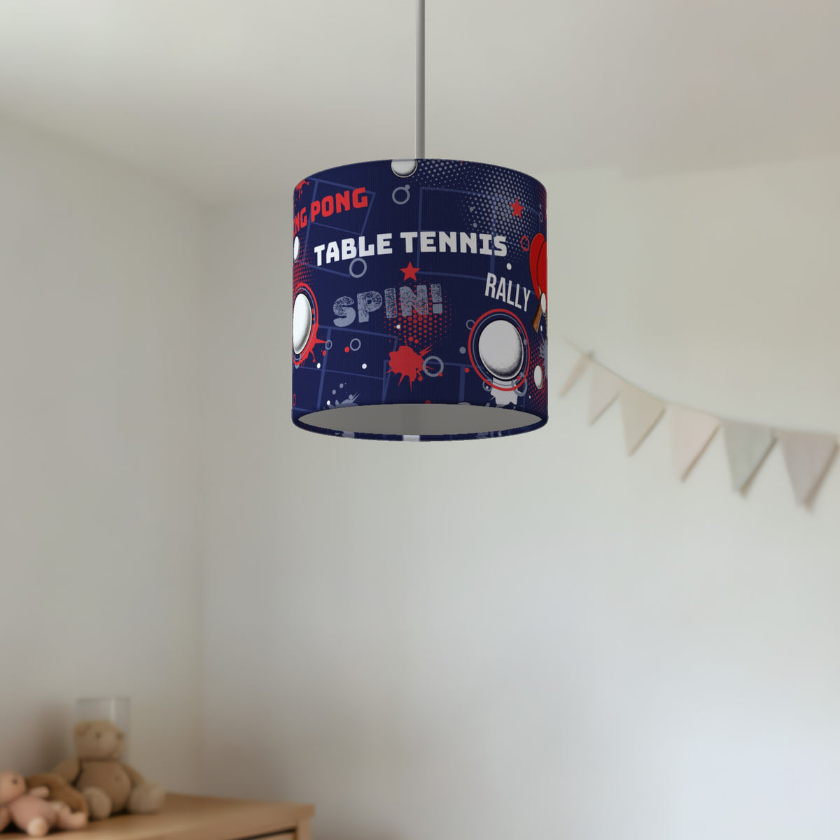Navy Ping Pong Rally lampshade - 20cm x 18.5cm Ceiling - photo 2