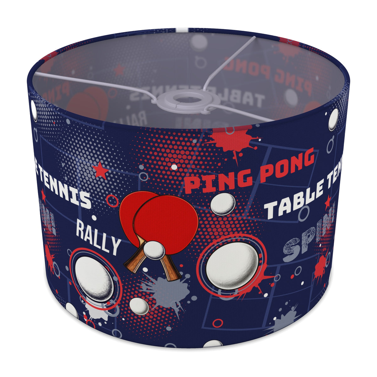 Navy Ping Pong Rally lampshade - 30cm x 21cm Ceiling