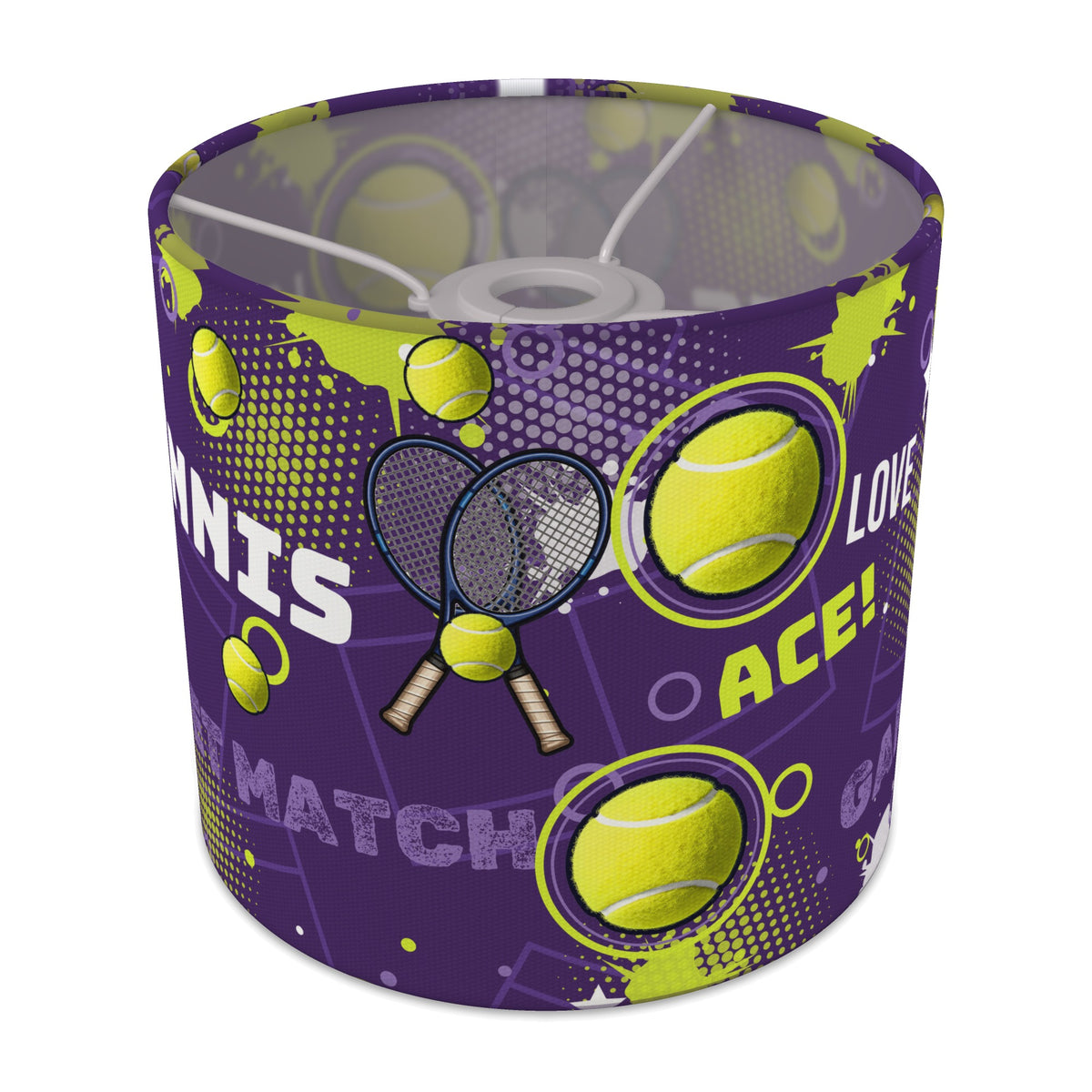 Purple Tennis Ace lampshade - 20cm x 18.5cm Ceiling - main photo