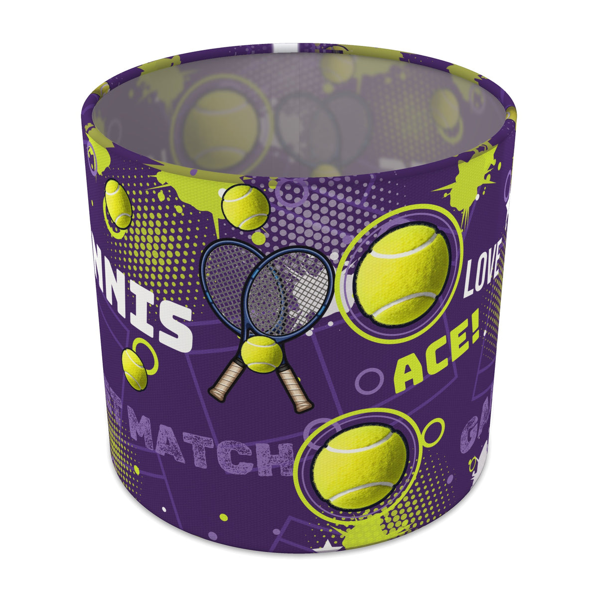 Purple Tennis Ace lampshade - 20cm x 18.5cm Table