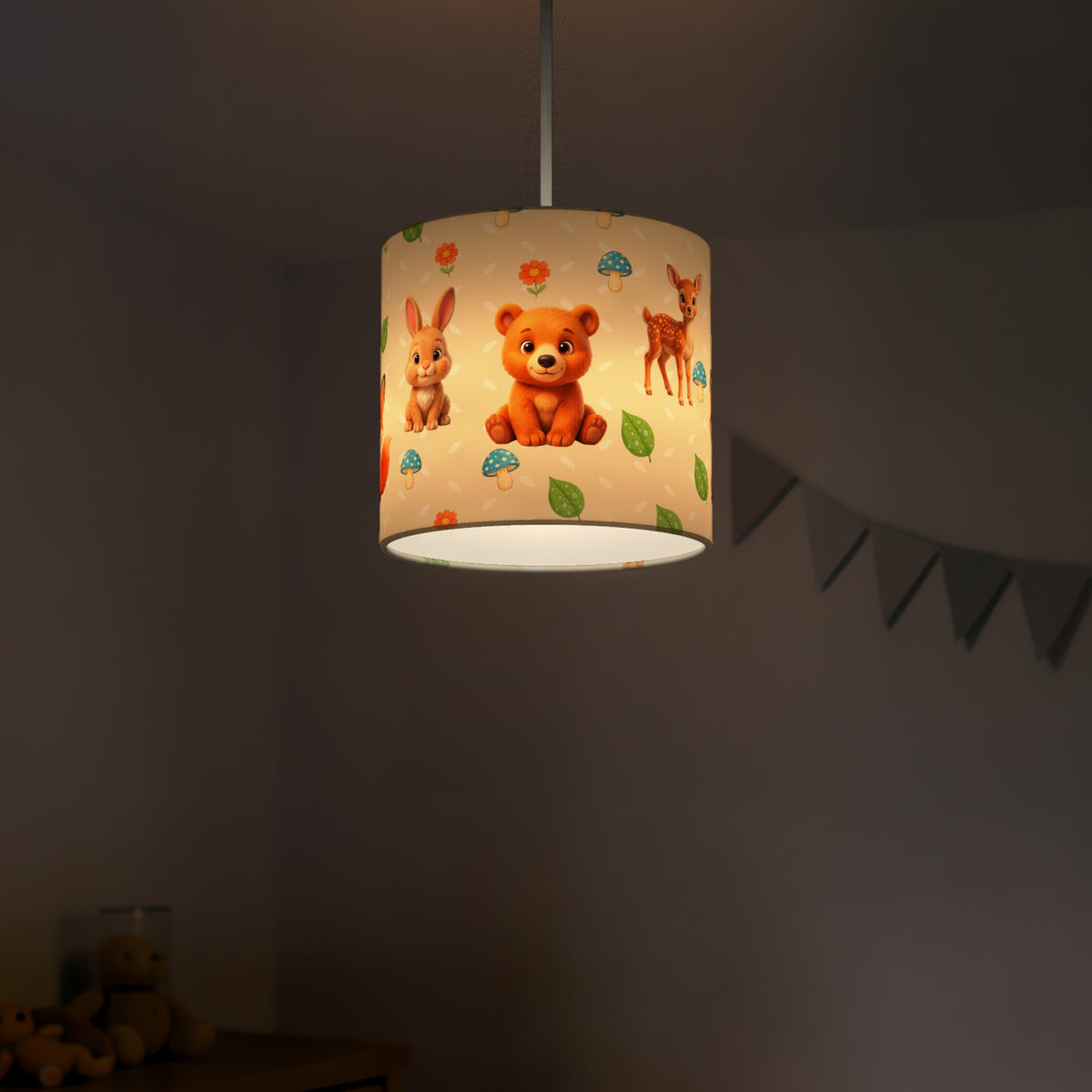 Cream Baby Woodland Friends lampshade - 20cm x 18.5cm Ceiling - photo 5