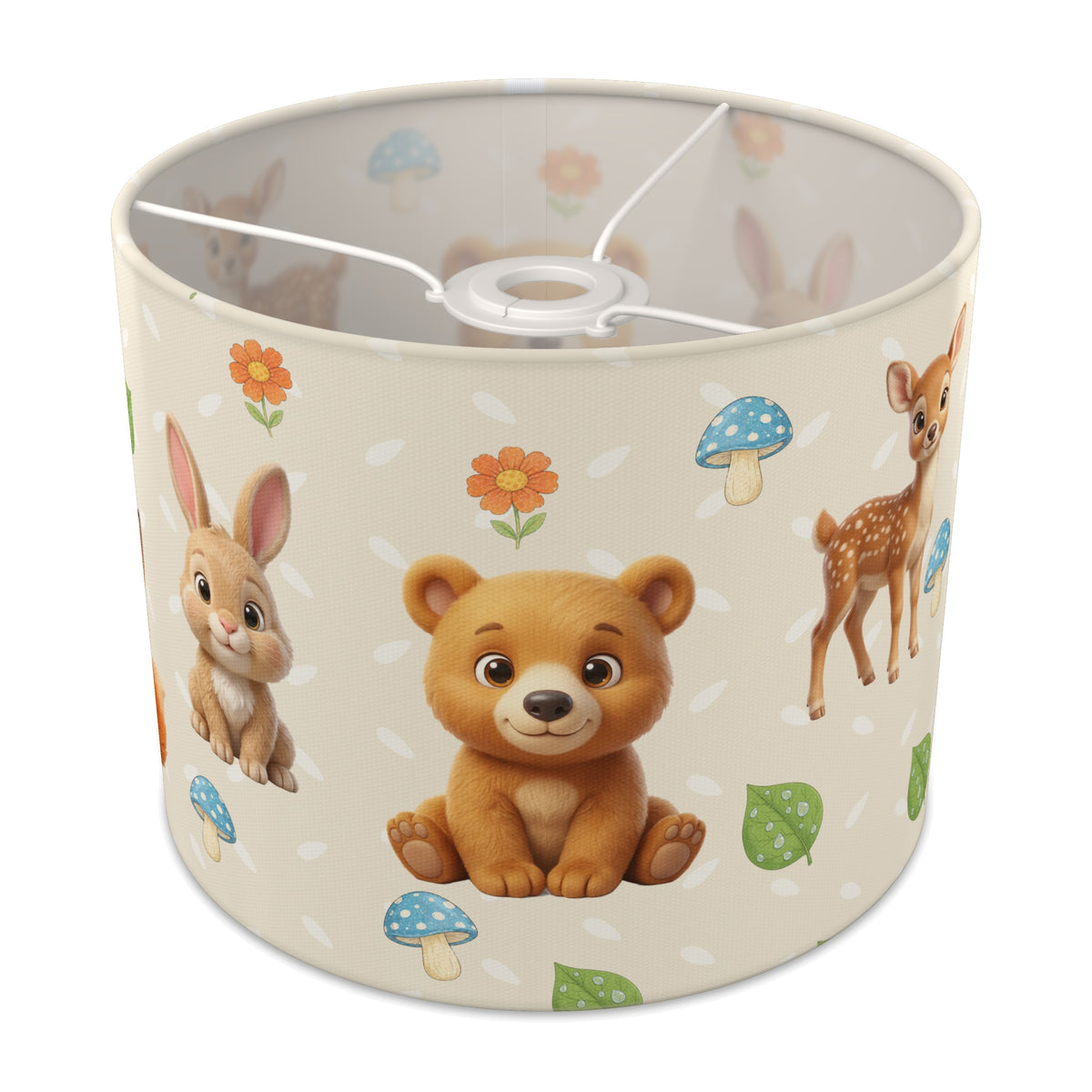 Cream Baby Woodland Friends lampshade - 25cm x 20cm Ceiling