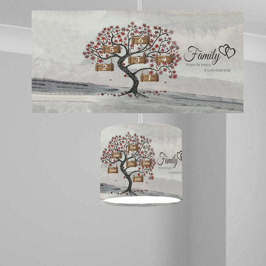 Personalized Family Tree Ceiling Lampshade Lightshade for Room - 20cm x 18.5cm