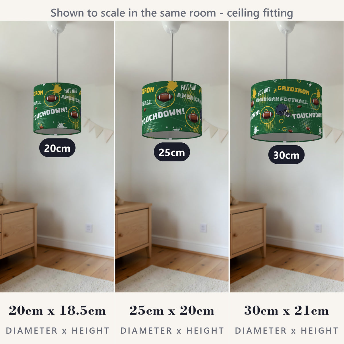 Pitch Touchdown lampshade - 20cm x 18.5cm Ceiling - photo 4