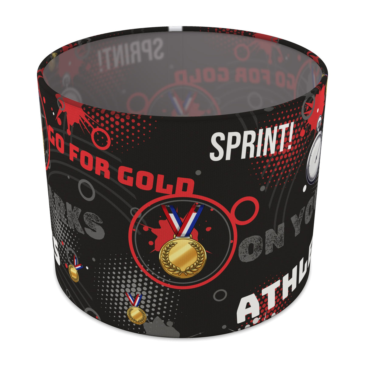 Black Go For Gold lampshade - 25cm x 20cm Table