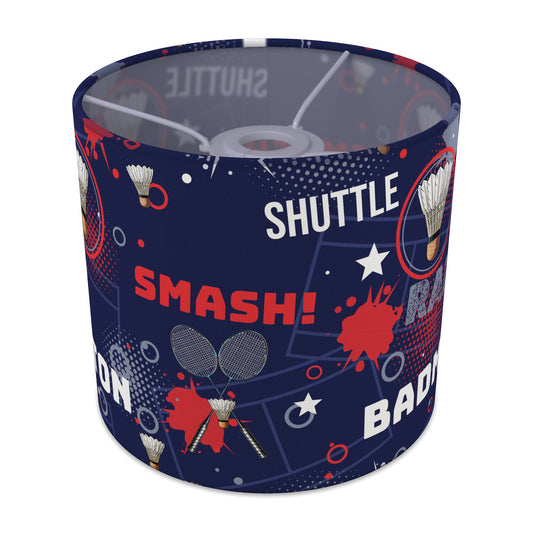 Navy Badminton Smash lampshade - 20cm x 18.5cm Ceiling - main photo