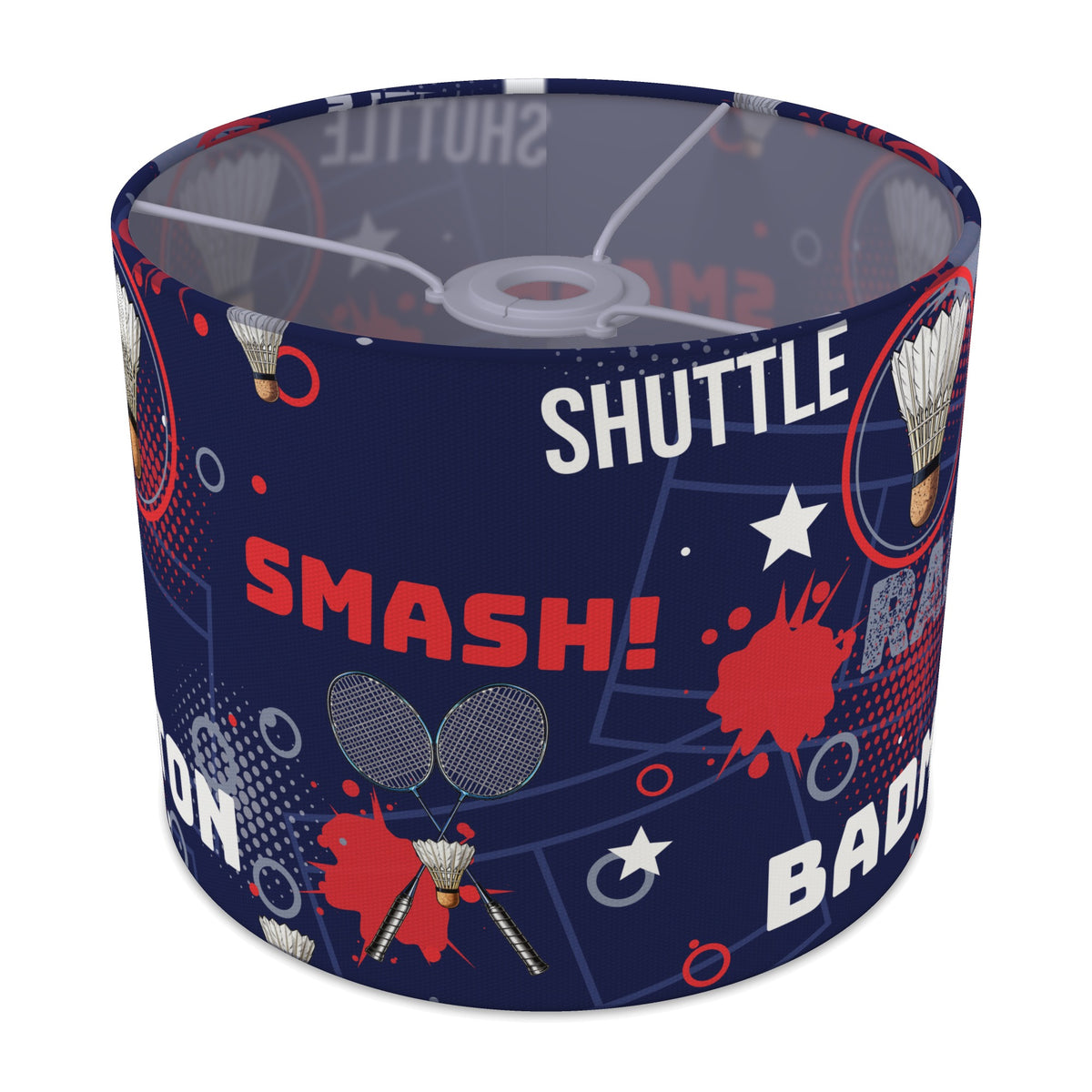 Navy Badminton Smash lampshade - 25cm x 20cm Ceiling
