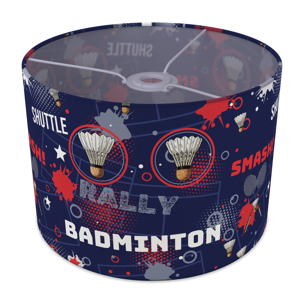Navy Badminton Smash lampshade - 30cm x 21cm Ceiling