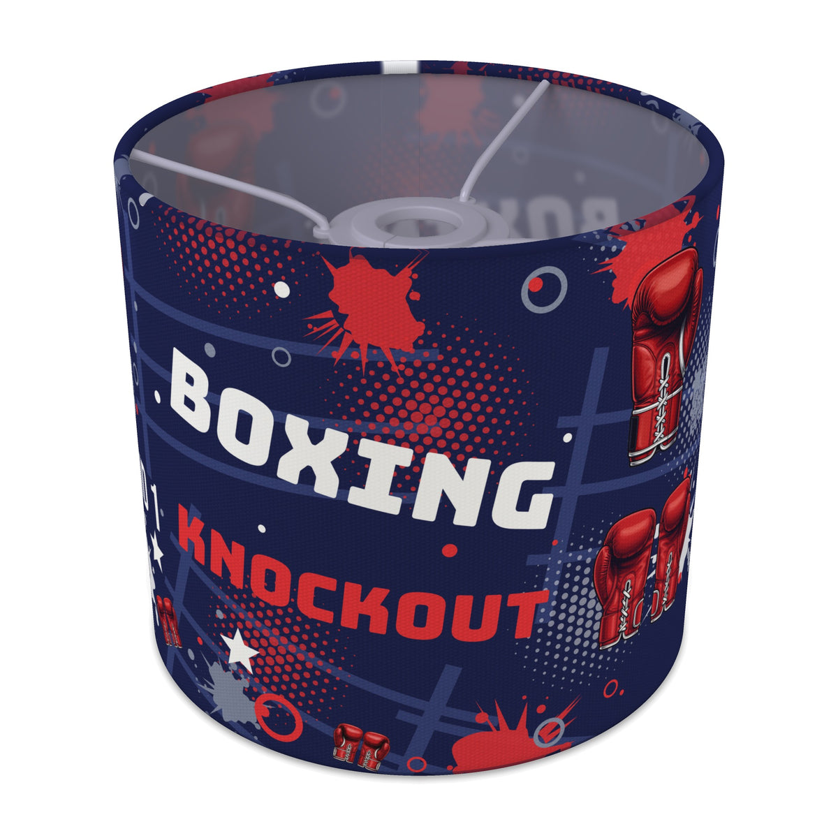 Navy Knockout Boxing lampshade - 20cm x 18.5cm Ceiling - main photo