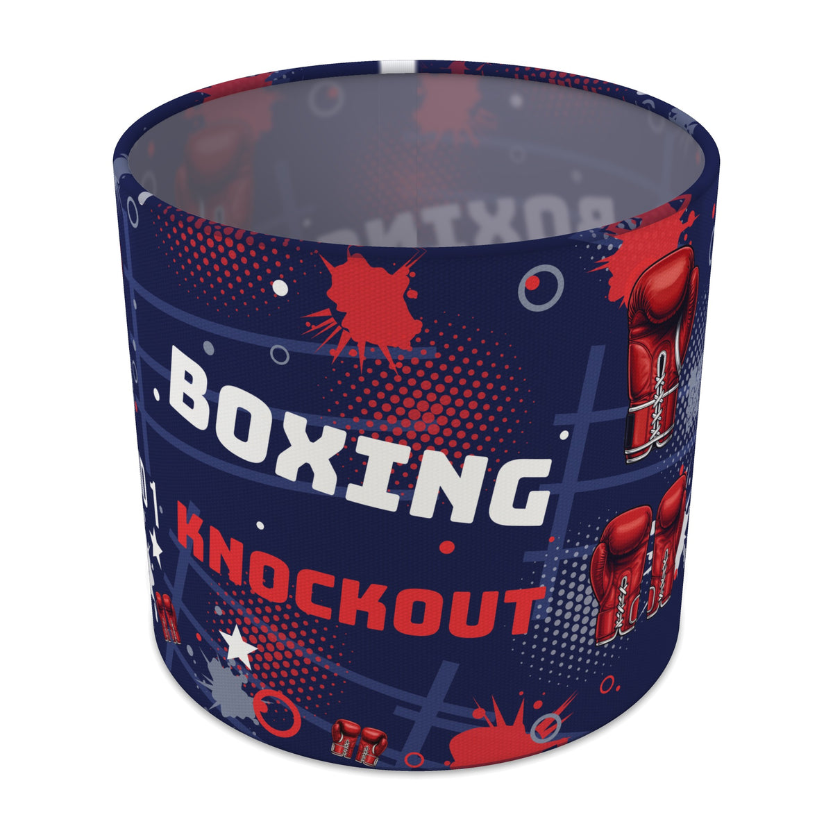 Navy Knockout Boxing lampshade - 20cm x 18.5cm Table