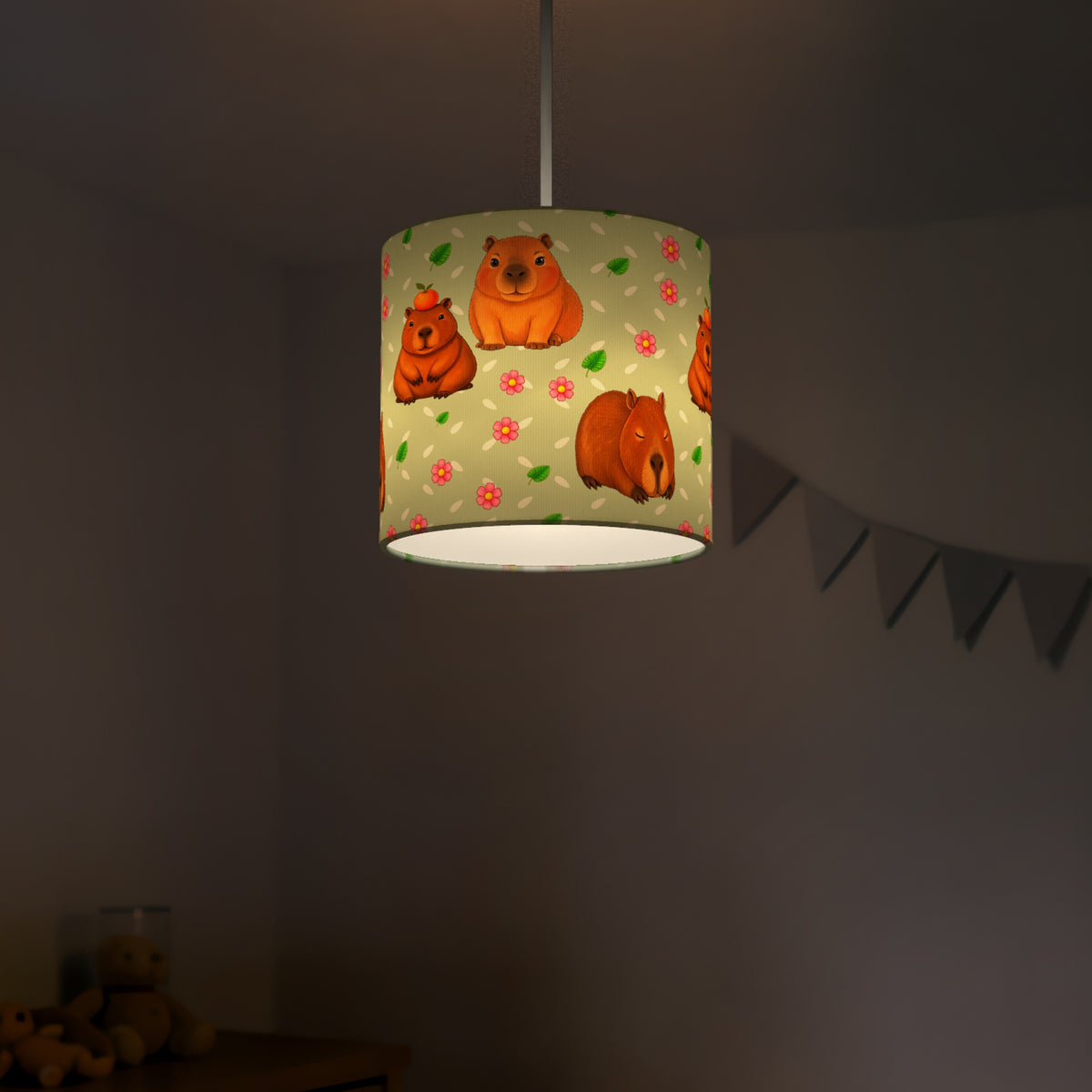 Sage Capybara Chill lampshade - 20cm x 18.5cm Ceiling - photo 5