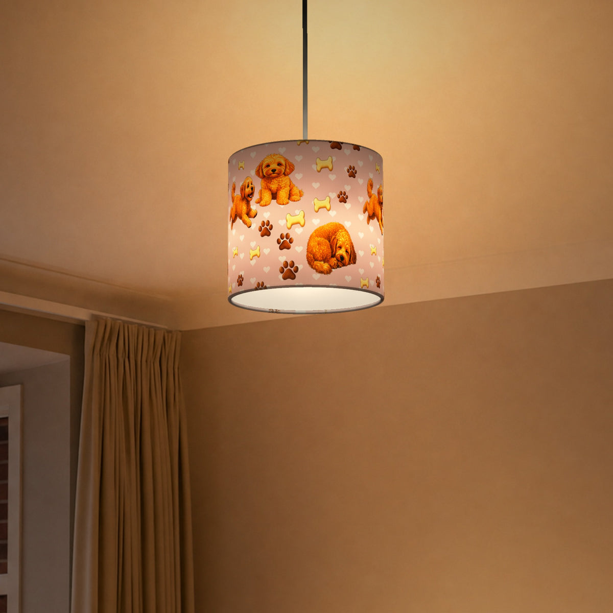 Blush Cockapoo Love lampshade - 20cm x 18.5cm Ceiling - photo 5