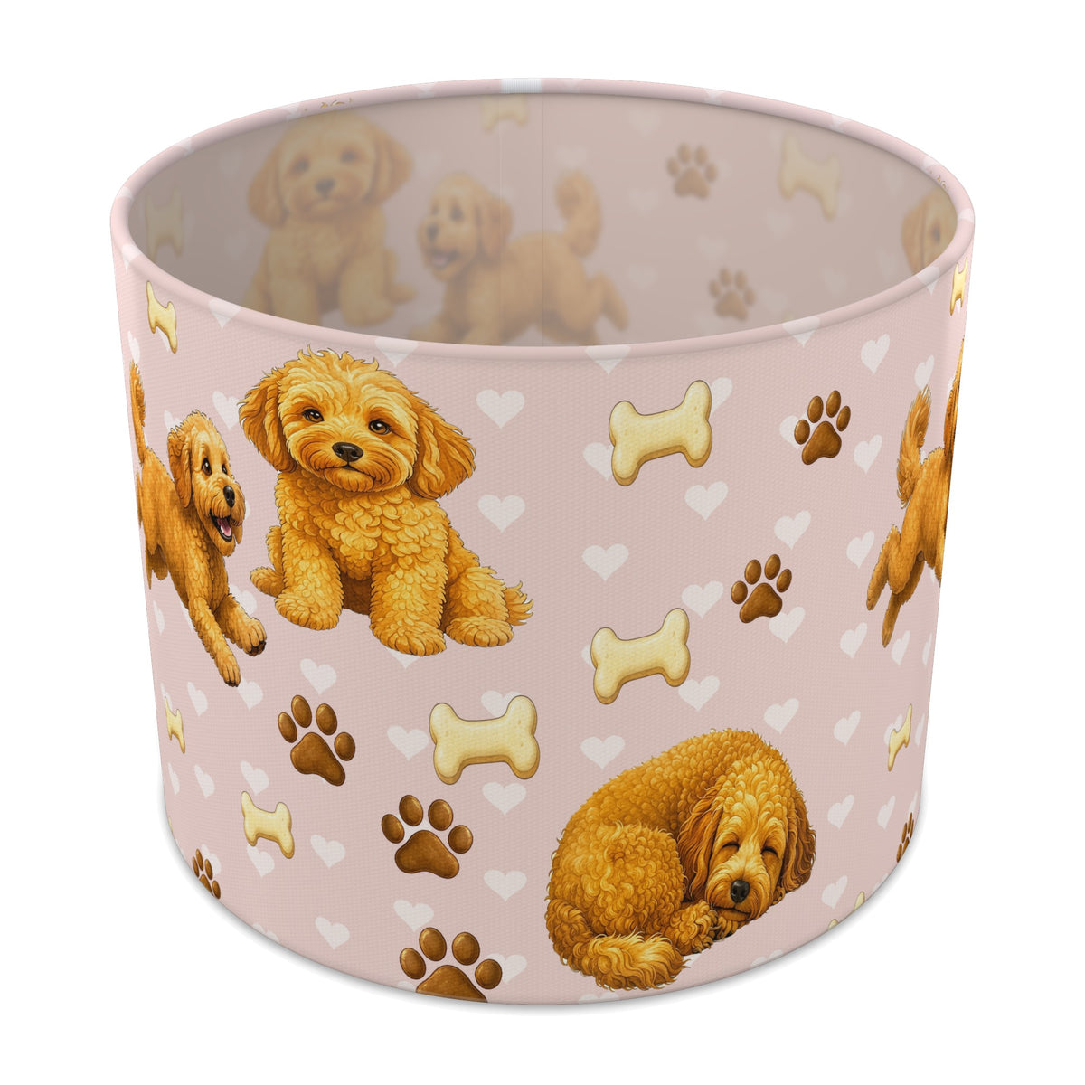 Blush Cockapoo Love lampshade - 25cm x 20cm Table