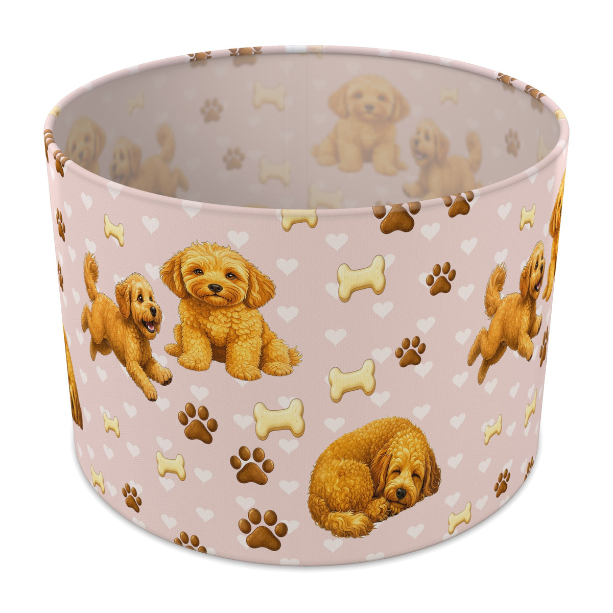 Blush Cockapoo Love lampshade - 30cm x 21cm Table