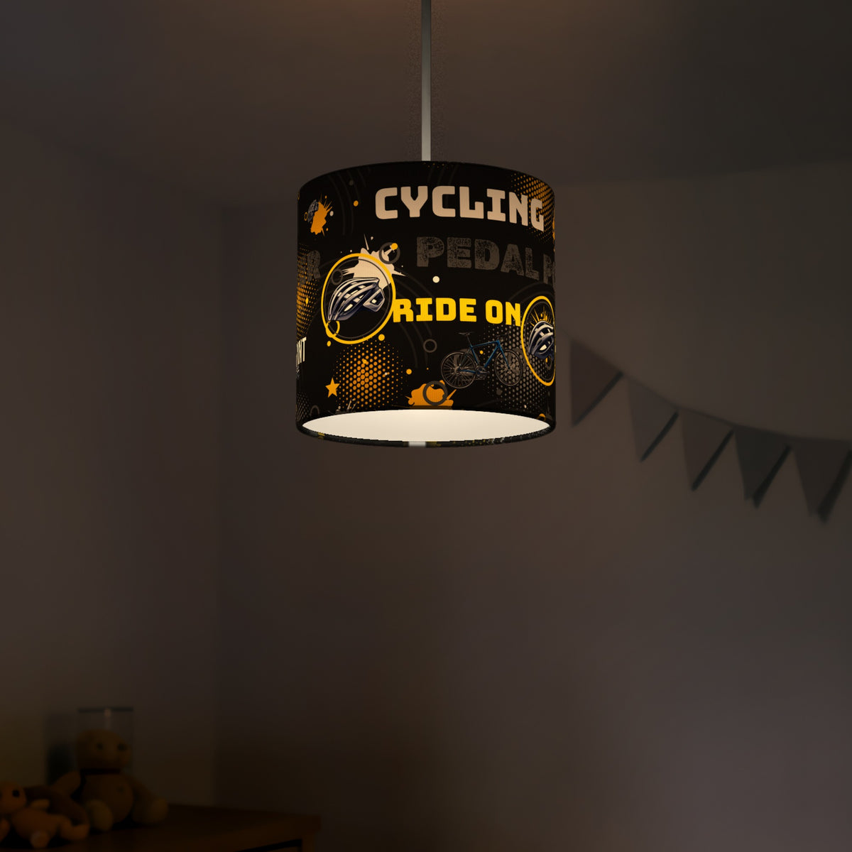 Black Pedal Power lampshade - 20cm x 18.5cm Ceiling - photo 5