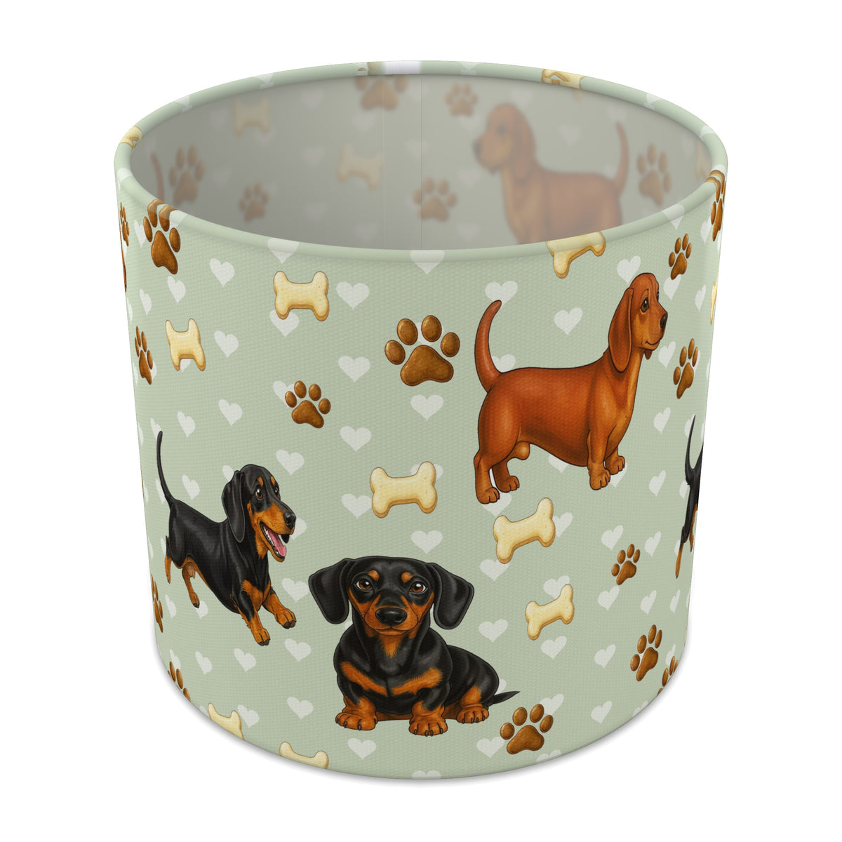 Sage Dachshund Love lampshade - 20cm x 18.5cm Table