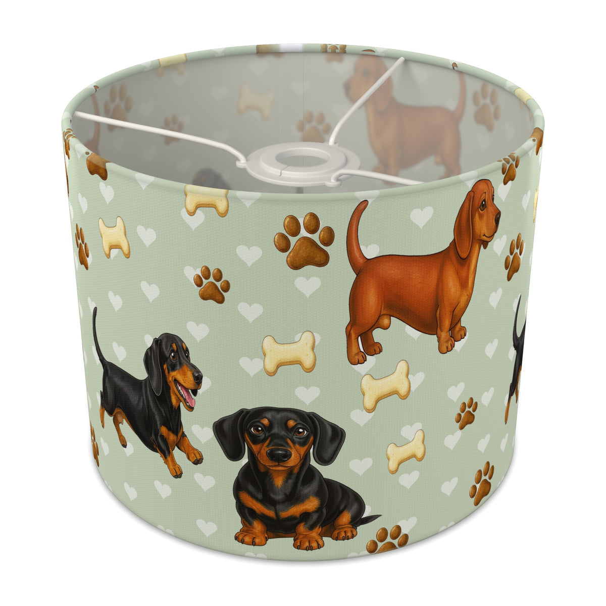Sage Dachshund Love lampshade - 25cm x 20cm Ceiling