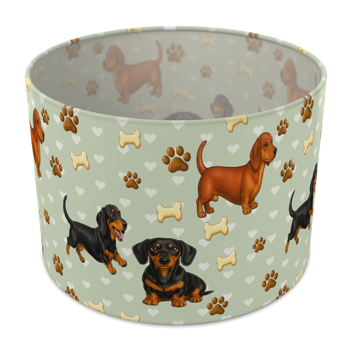 Sage Dachshund Love lampshade - 30cm x 21cm Table