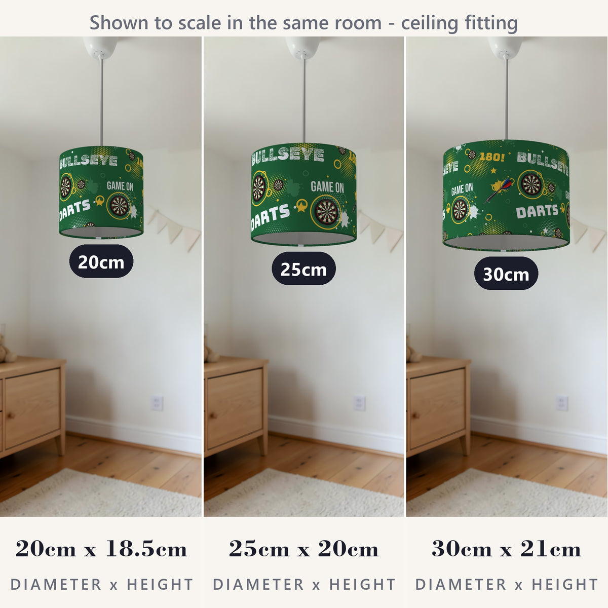Pitch Darts Night lampshade - 20cm x 18.5cm Ceiling - photo 4
