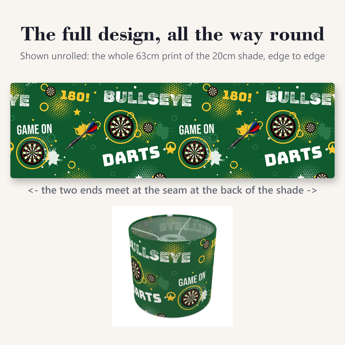 Pitch Darts Night lampshade - 20cm x 18.5cm Ceiling - photo 9