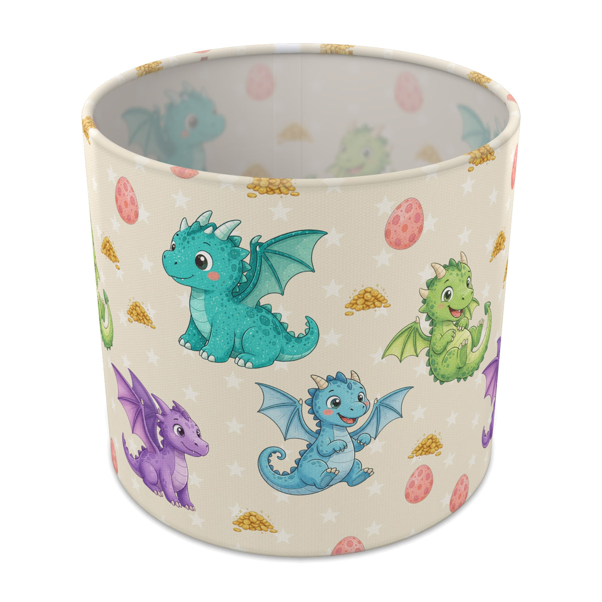Cream Dragons lampshade - 20cm x 18.5cm Table