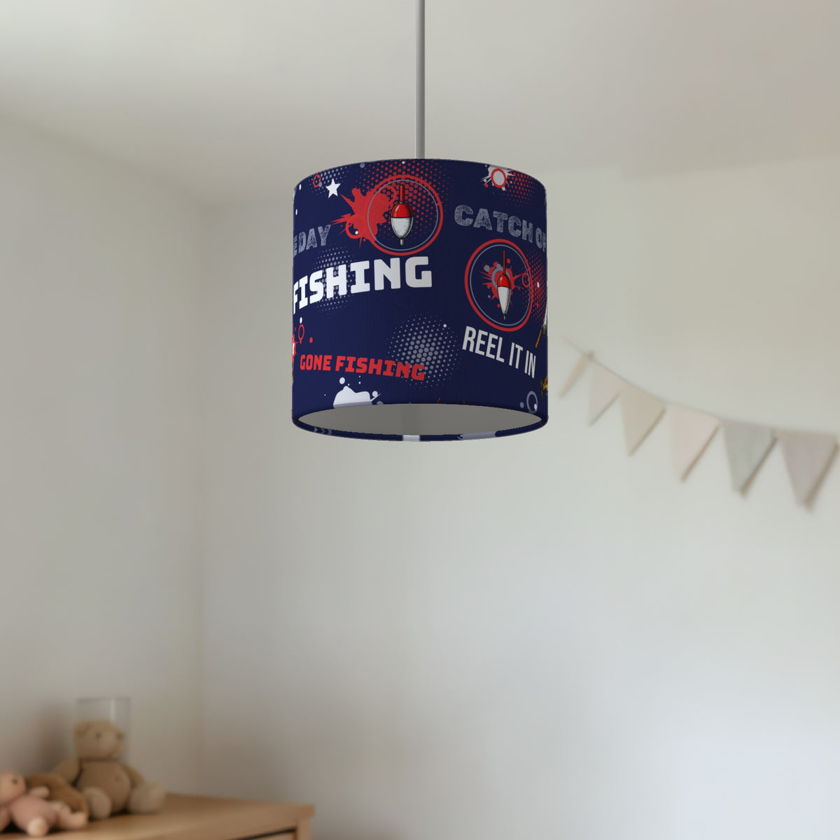 Navy Reel It In lampshade - 20cm x 18.5cm Ceiling - photo 2