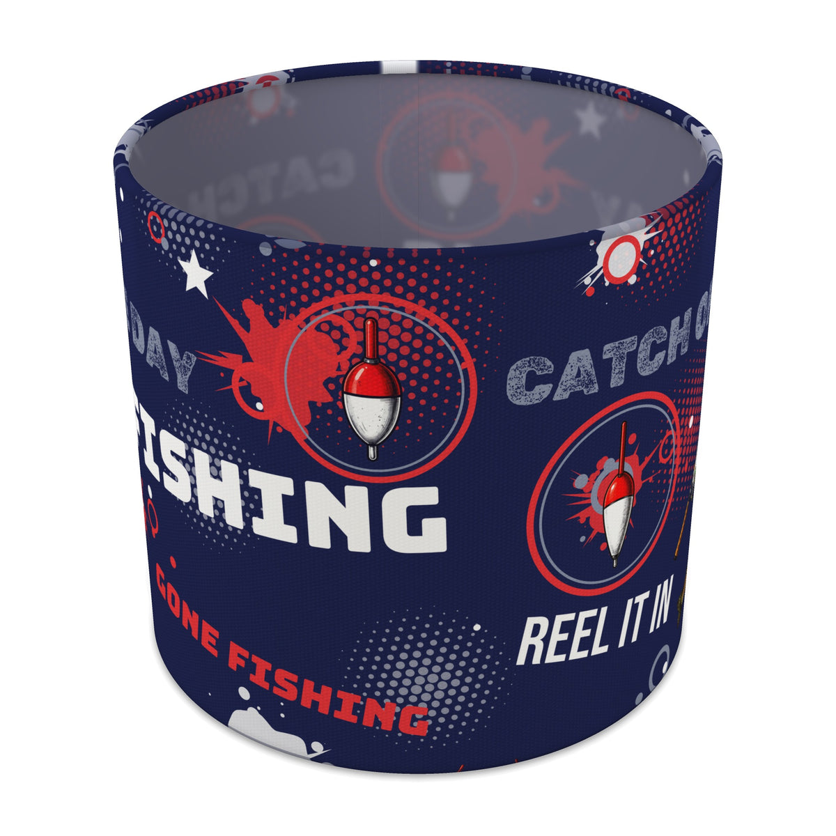 Navy Reel It In lampshade - 20cm x 18.5cm Table