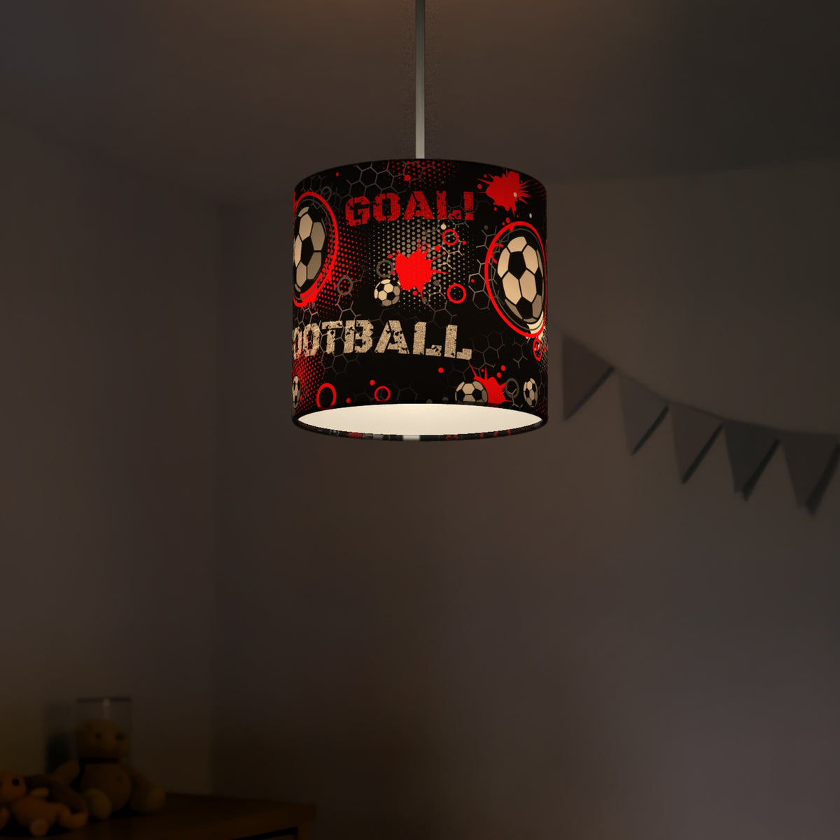 Black Football Crazy lampshade - 20cm x 18.5cm Ceiling - photo 5