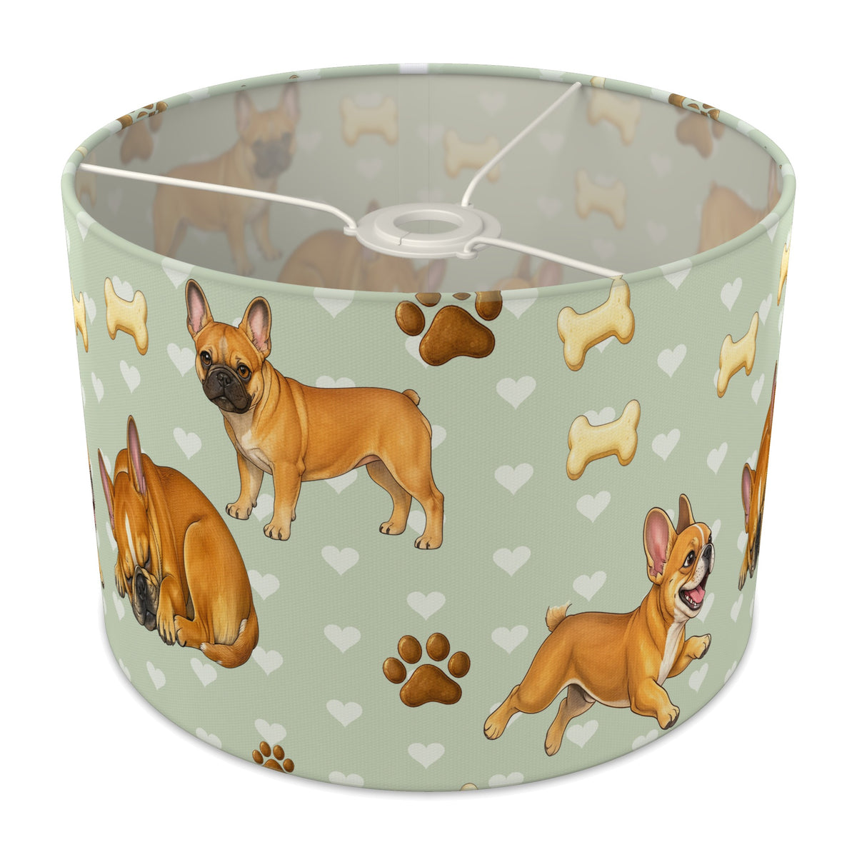 Sage French Bulldog Love lampshade - 30cm x 21cm Ceiling