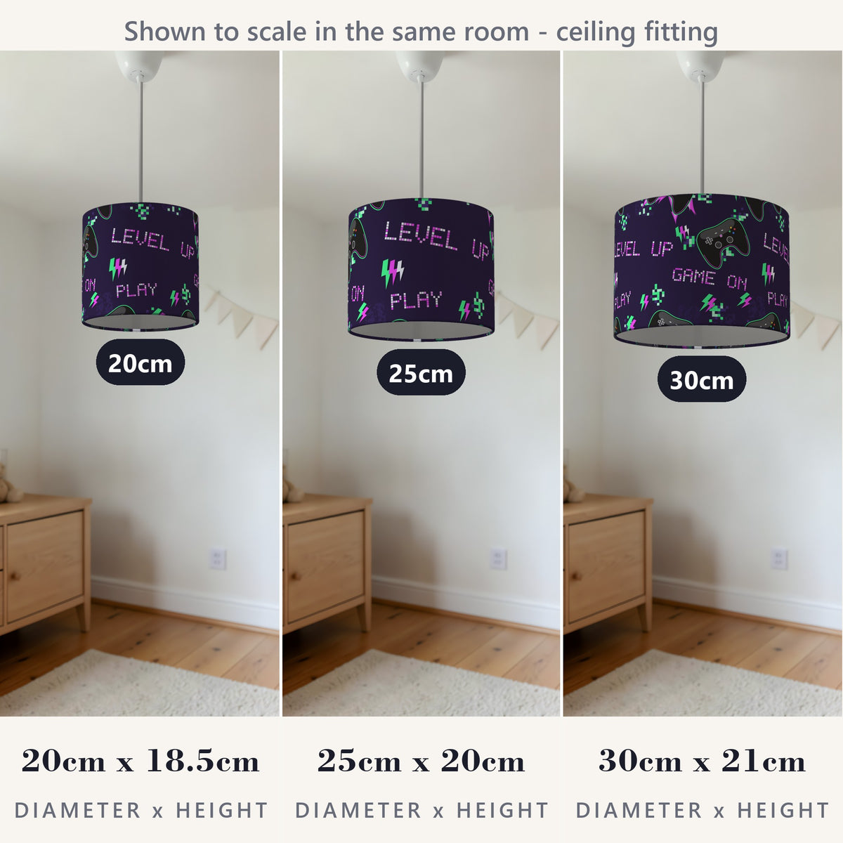 Neon Game On lampshade - 20cm x 18.5cm Ceiling - photo 4