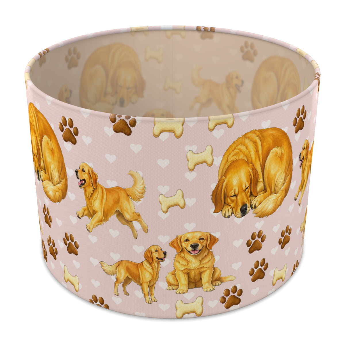 Blush Golden Retriever Love lampshade - 30cm x 21cm Table