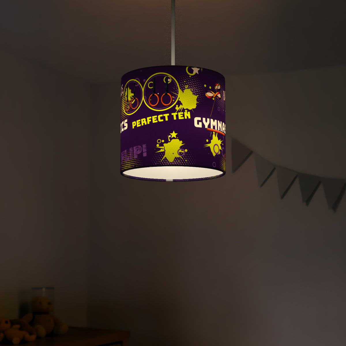 Purple Gymnastics Star lampshade - 20cm x 18.5cm Ceiling - photo 5