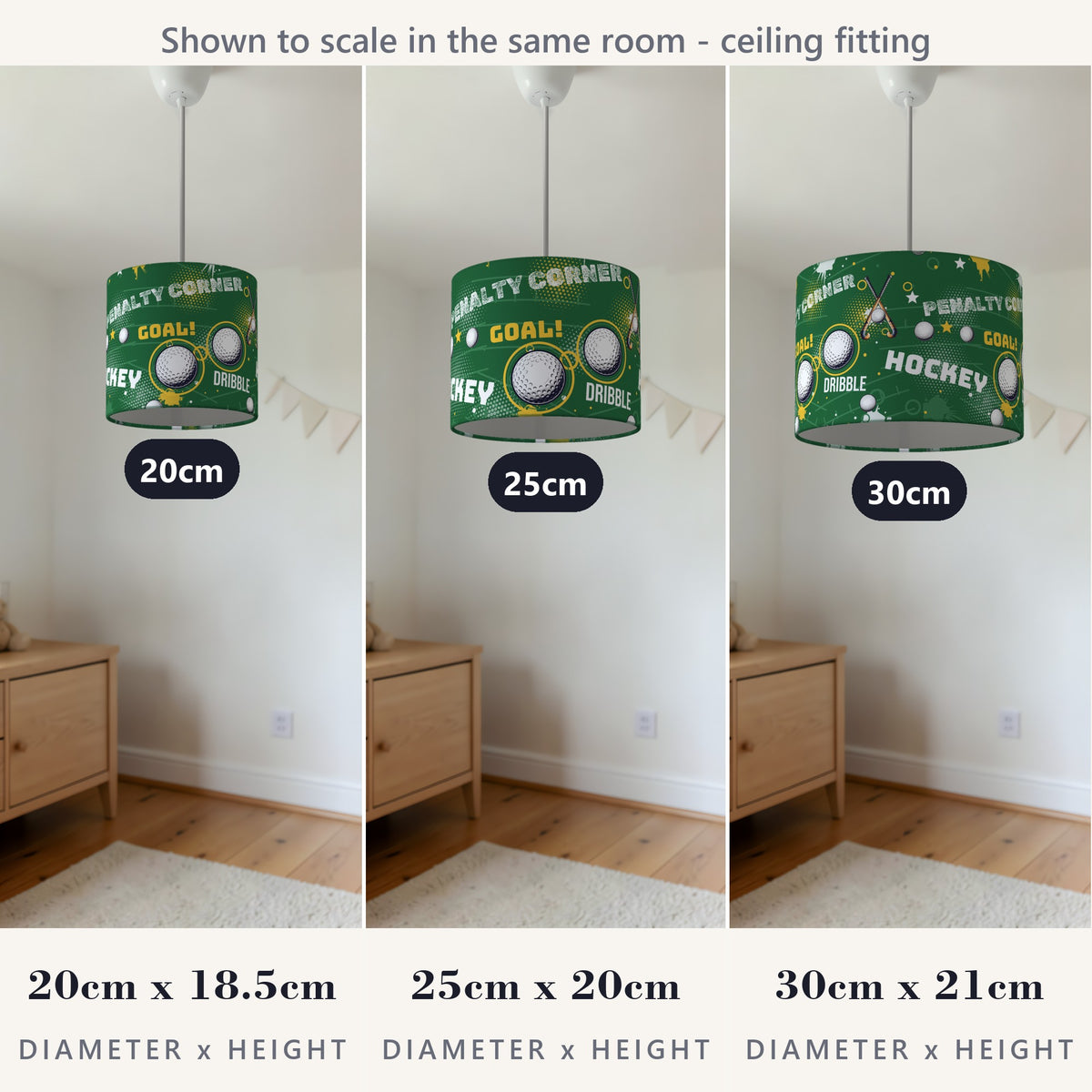 Pitch Hockey Hero lampshade - 20cm x 18.5cm Ceiling - photo 4