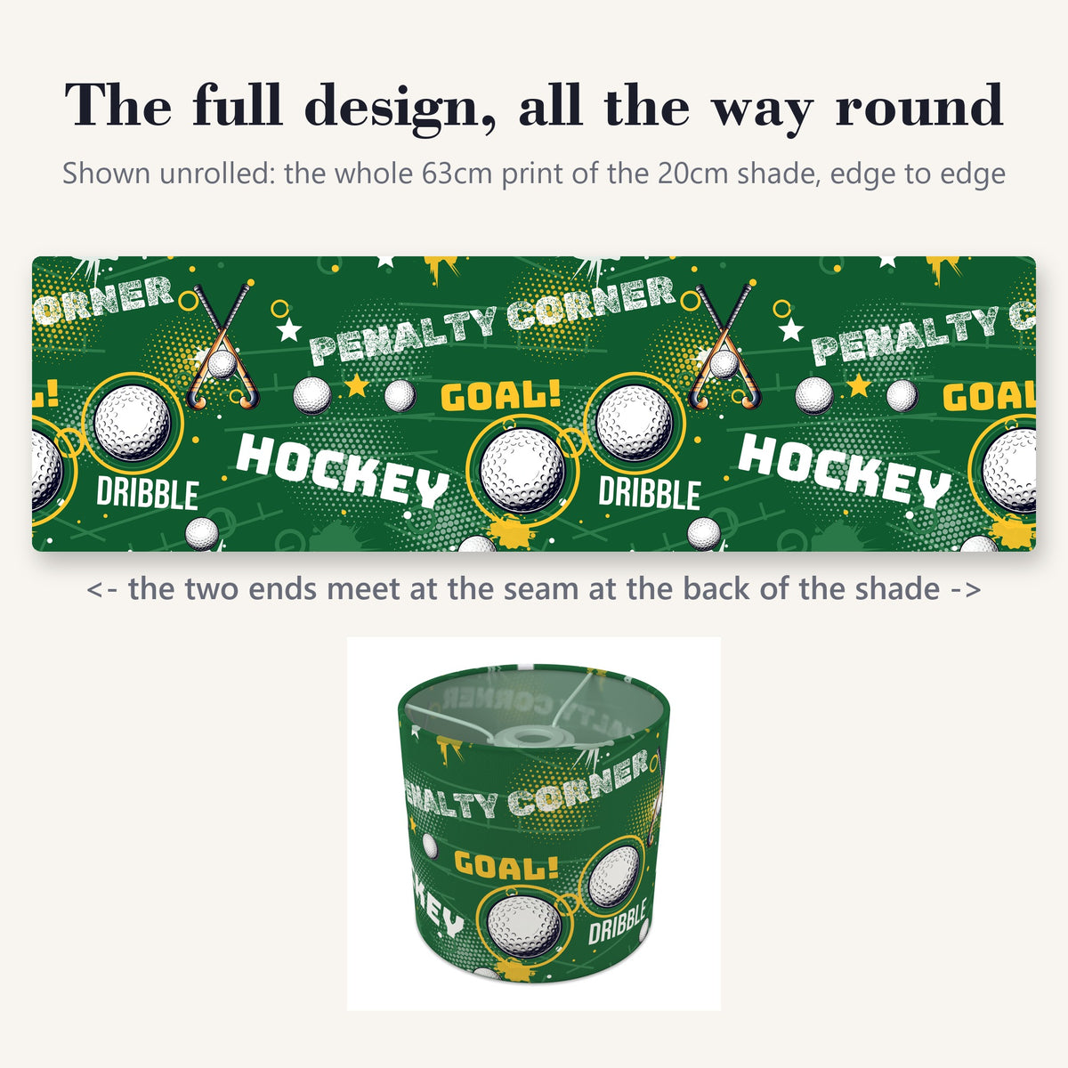 Pitch Hockey Hero lampshade - 20cm x 18.5cm Ceiling - photo 9