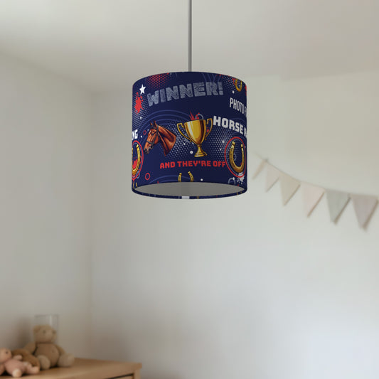 Navy And They're Off lampshade - 20cm x 18.5cm Ceiling - photo 2